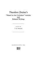 Tapa de Theodore Dreiser's "Heard in the corridors" articles and related writings