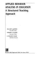 Tapa de Applied behavior analysis in education