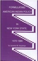 Tapa de Formulating American Indian policy in New York State, 1970-1986