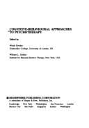 Tapa de Cognitive-behavioural approaches to psychotherapy