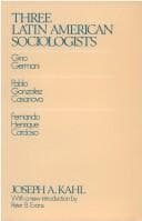 Tapa de Three Latin American sociologists