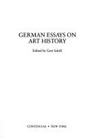 Tapa de German essays on art history