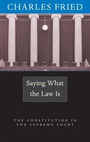 Tapa de Saying What the Law Is