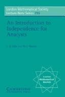 Tapa de An introduction to independence for analysts