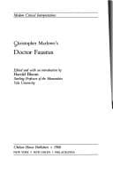 Tapa de Christopher Marlowe's Doctor Faustus (Modern Critical Interpretations)