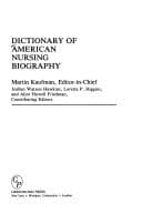 Tapa de Dictionary of American nursing biography