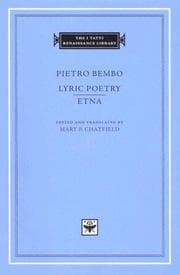 Tapa de Lyric Poetry. Etna (The I Tatti Renaissance Library)