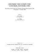 Tapa de Distributed computer control systems 1986