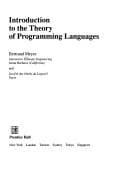 Tapa de Introduction to the theory of programming languages