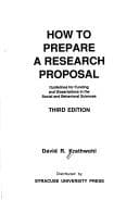 Tapa de How to prepare a research proposal