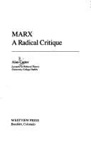 Tapa de Marx, a radical critique