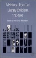 Tapa de A History of German literary criticism, 1730-1980