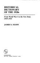 Tapa de Historical dictionary of the 1920s