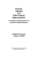 Tapa de Social order and the public philosophy