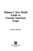 Tapa de Webster's New World guide to current American usage