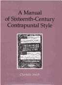 Tapa de A manual of sixteenth-century contrapuntal style
