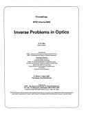 Tapa de Inverse problems in optics, 31 March-1 April 1987, The Hague, The Netherlands