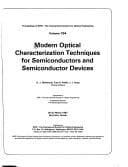 Tapa de Modern optical characterization techniques for semiconductors and semiconductor devices