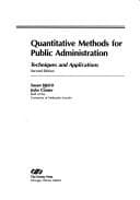 Tapa de Quantitative methods for public administration