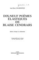 Tapa de Dix-neuf poèmes élastiques de Blaise Cendrars