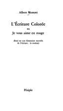 Tapa de L' écriture colorée, ou, Je vous aime en rouge