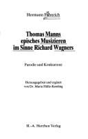 Tapa de Thomas Manns episches Musizieren im Sinne Richard Wagners
