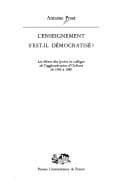 Tapa de L' enseignement s'est-il démocratisé?
