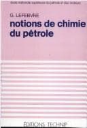 Tapa de Notions de chimie du pétrole
