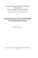 Tapa de Namensänderungen in Herrscherfamilien des mittelalterlichen Europa