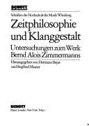 Tapa de Zeitphilosophie und Klanggestalt