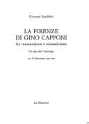 Tapa de La Firenze di Gino Capponi fra restaurazione e romanticismo