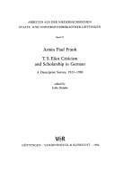Tapa de T.S. Eliot criticism and scholarship in German