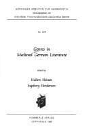 Tapa de Genres in medieval German literature