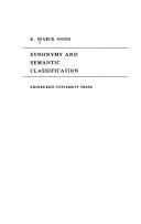Tapa de Synonymy and semantic classification