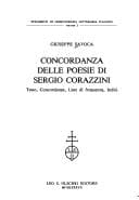 Tapa de Concordanza delle poesie di Sergio Corazzini