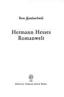 Tapa de Hermann Hesses Romanwelt
