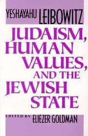 Tapa de Judaism, Human Values, and the Jewish State