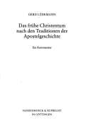 Tapa de Das frühe Christentum nach den Traditionen der Apostelgeschichte