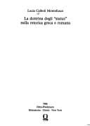 Tapa de La dottrina degli "status" nella retorica greca e romana