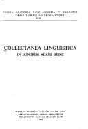 Tapa de Collectanea linguistica in honorem Adami Heinz