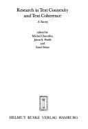 Tapa de Research in text connexity and text coherence