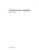 Tapa de Architectures capitales