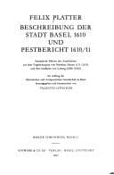 Tapa de Beschreibung der Stadt Basel 1610 ; und, Pestbericht 1610/11