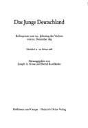 Tapa de Das Junge Deutschland