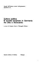 Tapa de Cultura politica e società borghese in Germania fra Otto e Novecento