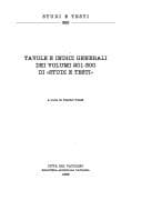 Tapa de Tavole e indici generali dei volumi 201-300 di "Studi e testi"