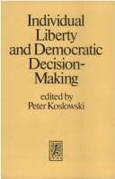 Tapa de Individual liberty and democratic decision-making