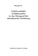 Tapa de Chind und barn im Hildebrandslied vor dem Hintergrund ihrer althochdeutschen Überlieferung