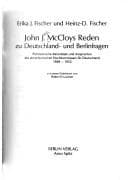 Tapa de John J. McCloys Reden zu Deutschland- und Berlinfragen