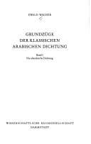 Tapa de Grundzüge der klassischen arabischen Dichtung